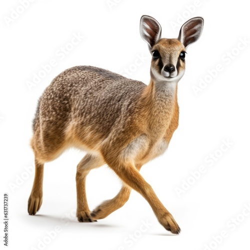 klipspringer antelope on white background, generative ai