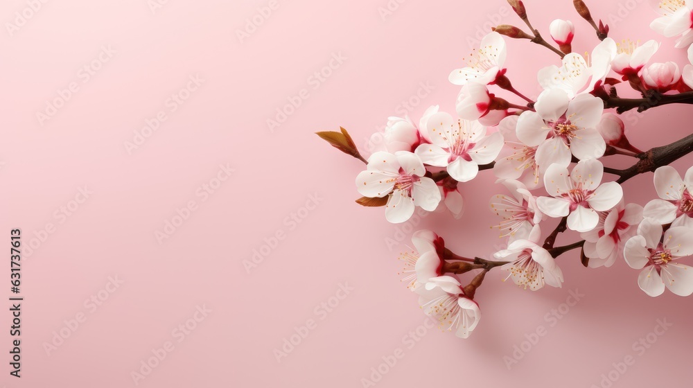 Peach blossom spring background with soft pink background.