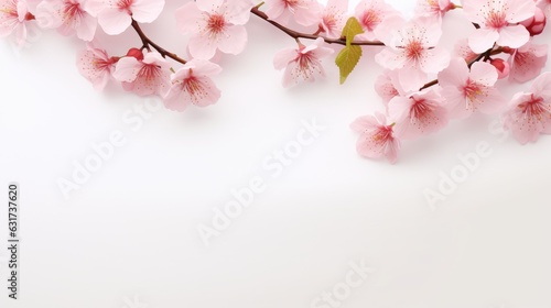 cherry blossom on white background with copy space for your text © hakule