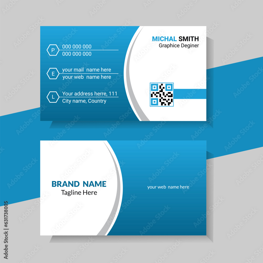 Creative Modern blue elegant business card design template. Clean professional business card, business and corporate concept, Vector. Creative Modern blue elegant business card design template. Clean professional business card, business and corporate concept, Vector.