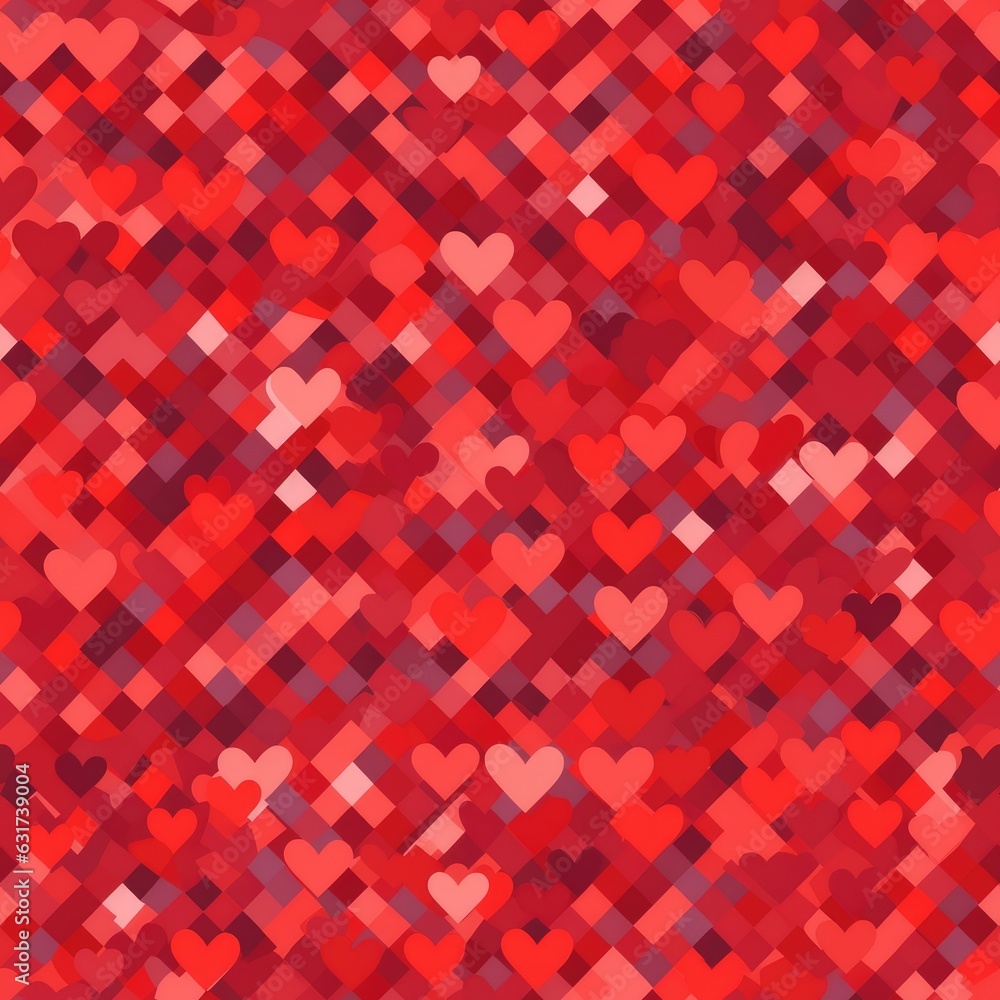 Seamless pattern with red hearts on red background. Vector illustration. created by generative AI technology. Seamless pattern with red hearts on red background. Vector illustration. created by generative AI technology.
