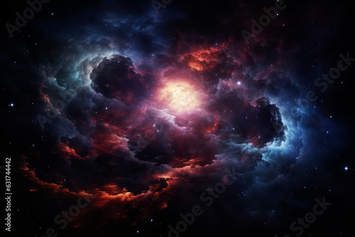 Beautiful blue galaxy. Generative AI © Artsiom P