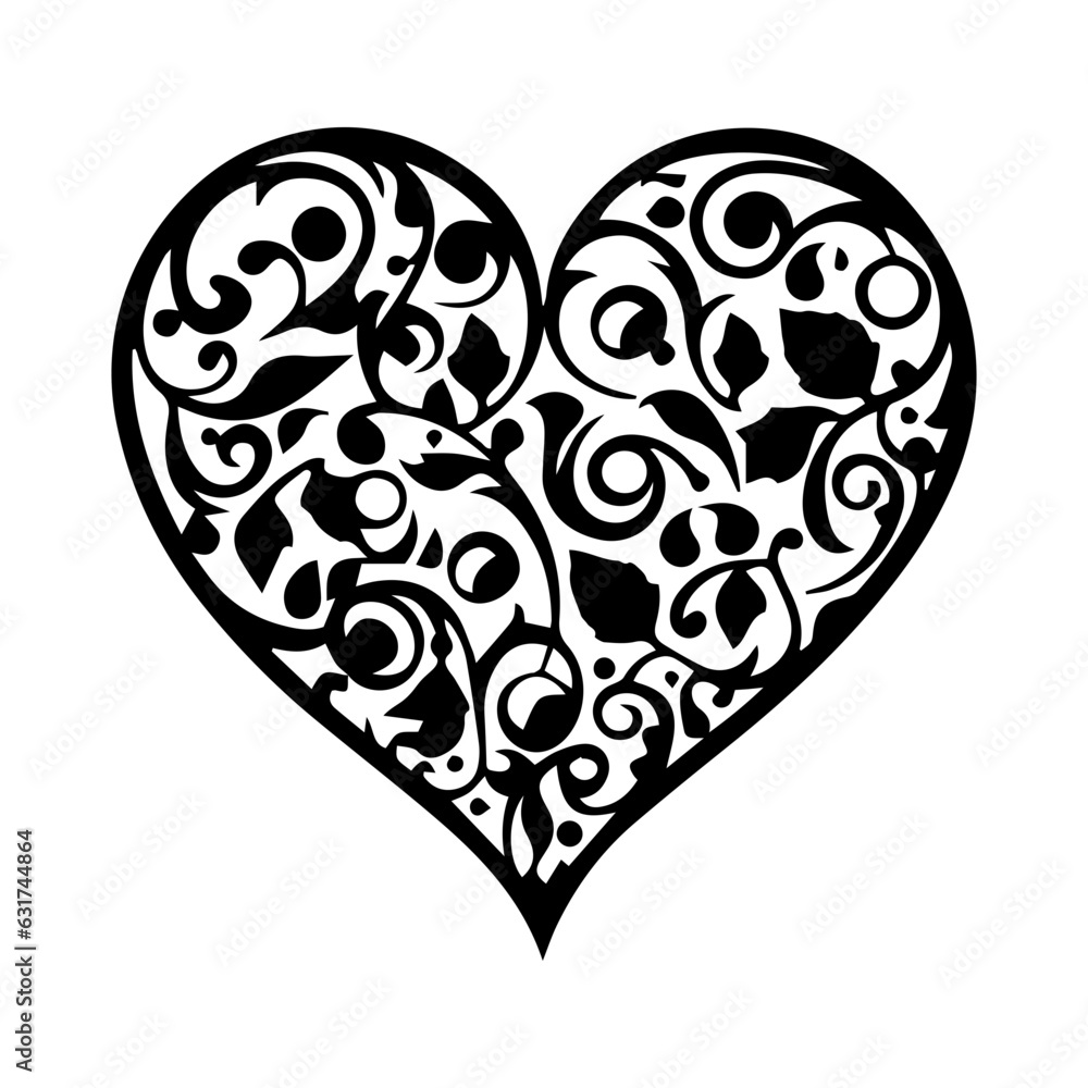heart with ornament heart with ornament