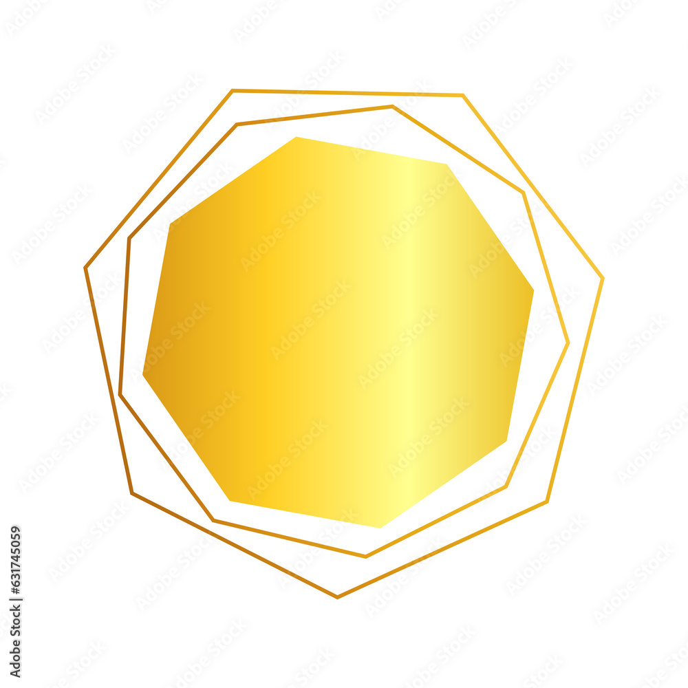Gold frame border on transparent background Gold frame border on transparent background