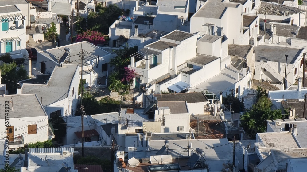 Fototapeta premium skiros or skyros island church on the tiop of the hill of chora in the castle greece