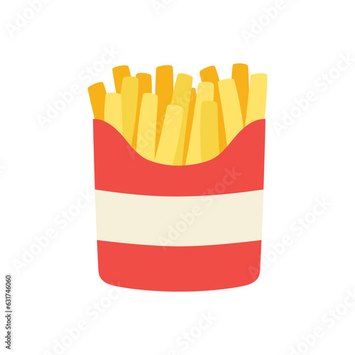 fast food flat vector illustration of french fries