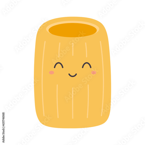 flat vector illustration of cartoon macaroni character