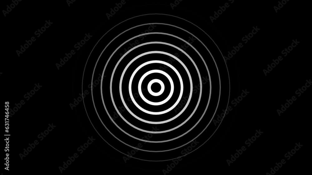 New white color neon light radio wave signal animated on black background. Digital radio waves white circle diffusion animation. New white color neon light radio wave signal animated on black background. Digital radio waves white circle diffusion animation.