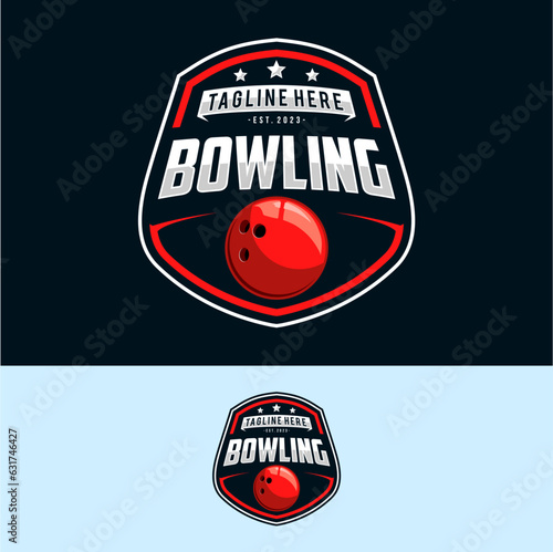 Bowling logo tournament badge logo design 