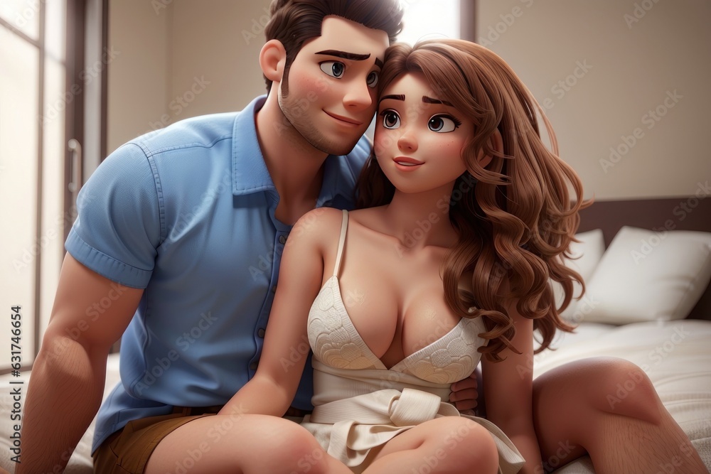 Fototapeta premium couple in bed