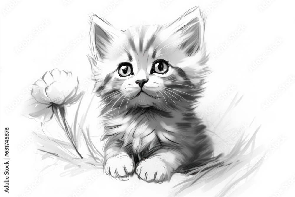 Cute Kitten Drawing