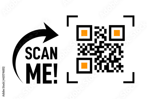 Scan me qr code on transparent background
