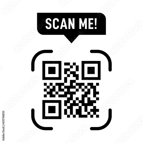 Scan me qr code on transparent background