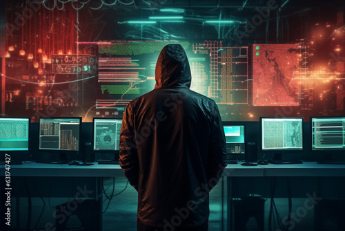 Unrecognizable hacker, security, HUD