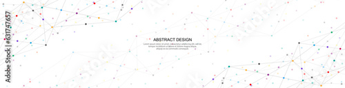 Abstract vector background and geometric pattern with connecting the dots and lines for banner design or header. Minimalistic vector texture for modern design