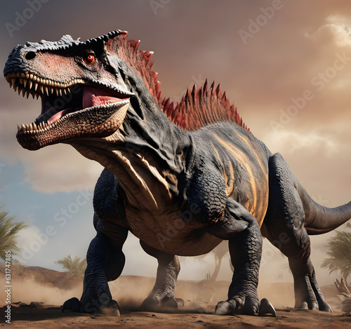 coelophysis dinosaur. Ancient dinosaur in the jungle. Jurassic period. generative AI © EVISUAL