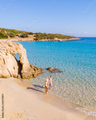 Fotografie Voulisma Beach Istron Crete Greece, the most beautiful beaches of Crete island Istron Bay near Agios Nikolaos