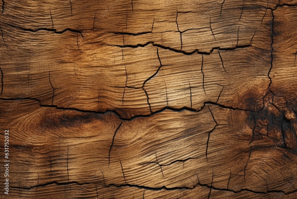 Naklejka premium Cracked vintage wood texture background. generative AI