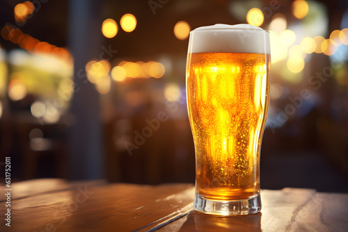 Freshly Poured Cold Beer - Generative AI