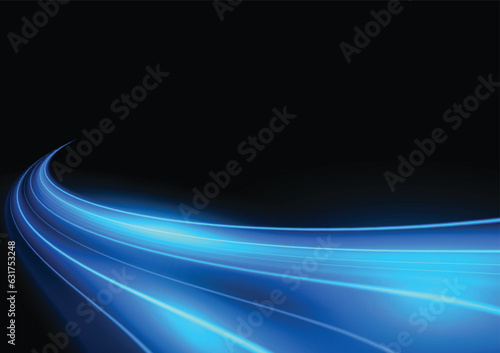Modern abstract high-speed light motion effect on black background. vector illustration.