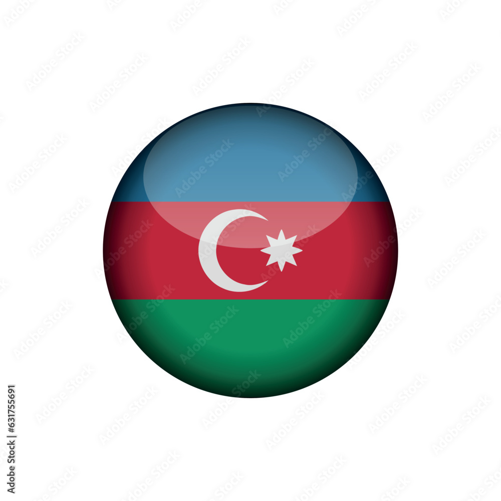 Azerbaijan Flag Circle Button Vector Template Azerbaijan Flag Circle Button Vector Template