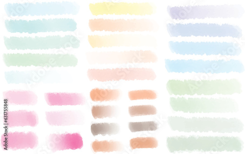 Set of watercolor spot and stokes
