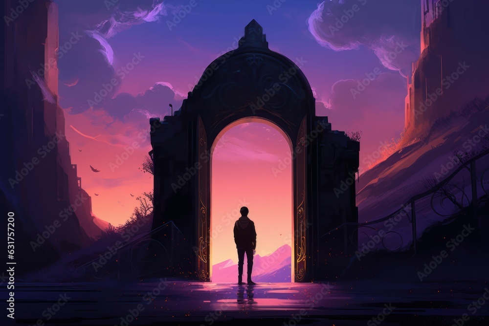 Fototapeta premium Man fantasy arch. Generate Ai