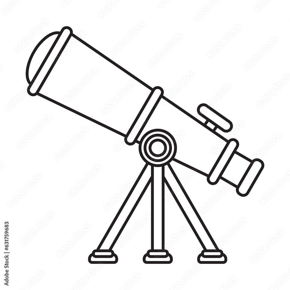 Telescope 30 School Icon Set Outline Style Telescope 30 School Icon Set Outline Style