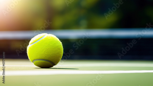 tennis ball on the court © Yulia