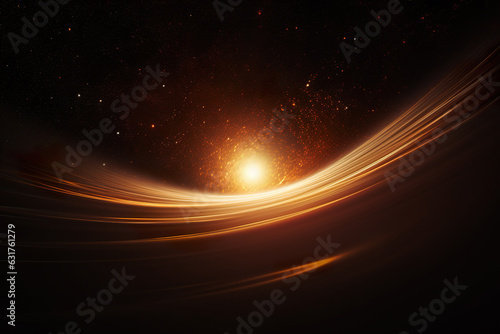Abstract background with a glowing star in the center and space for text © Anna