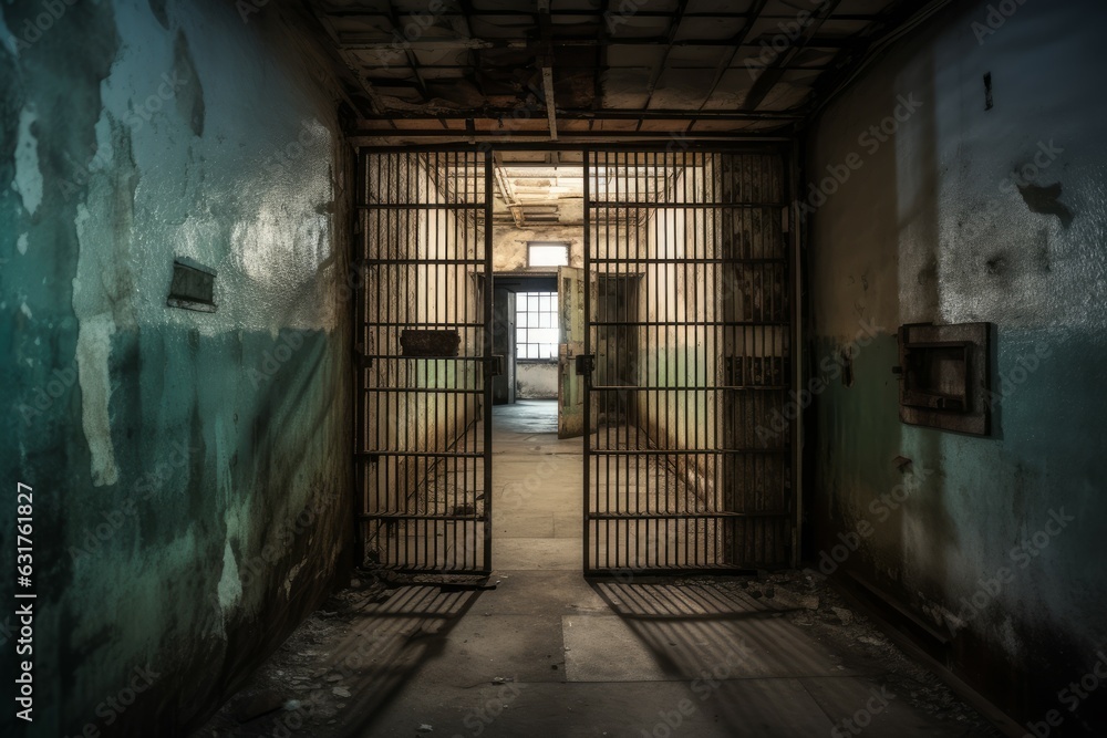 Prison doors old. Generate Ai