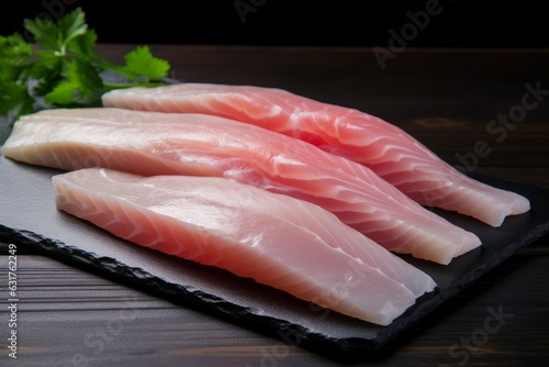 Raw fish fillet. Generate Ai