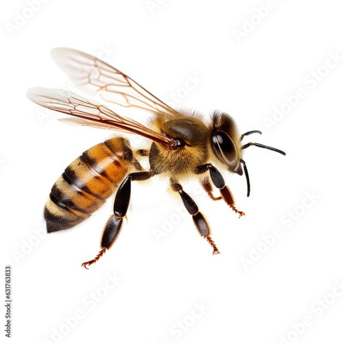 A bee on a white background created with Generative AI technology