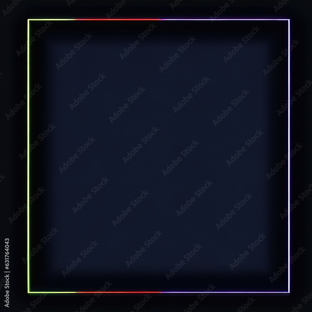 neon frame. neon rectangle with glowing rectangle frame on a black background. vector illustration.