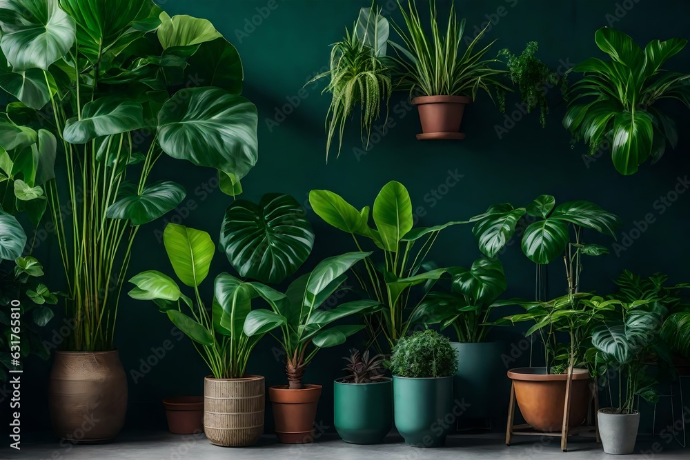 indoor spouts green plants in vase generated by AI tool