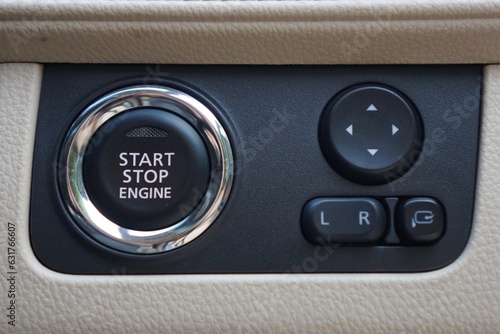 Start stop engine button of a family car