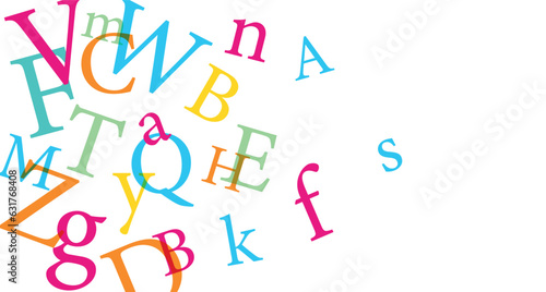 sfondo con lettere, caratteri colorati, concetto scrittura, parole