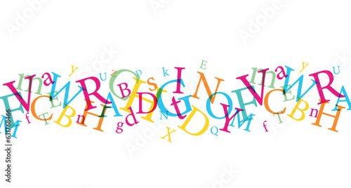 sfondo con lettere, caratteri colorati, concetto scrittura, parole