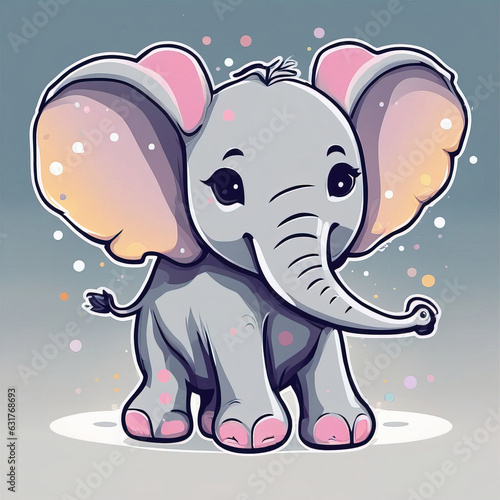 cute elephant cartoon vector illustration.
