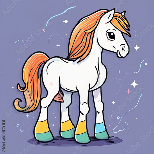 unicorn in the rainbow  vector illustration.