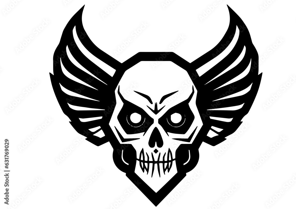 Calavera con alas vectorial Calavera con alas vectorial
