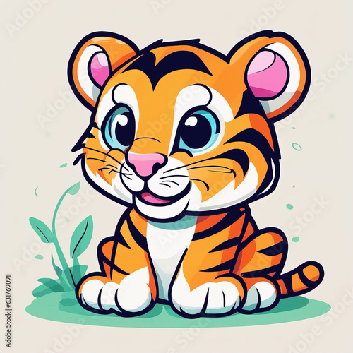 tiger in the wild. vector illustration.