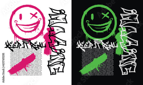 grafitti colorful inspirational keep it real slogan 3D print for girl - kids tee t shirt or sticker
