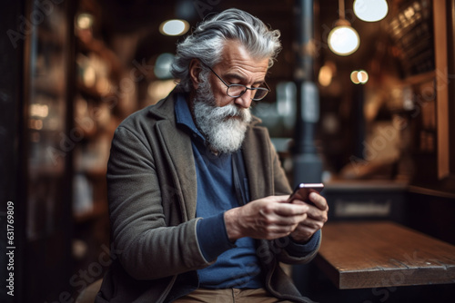 Mature man using a mobile phone