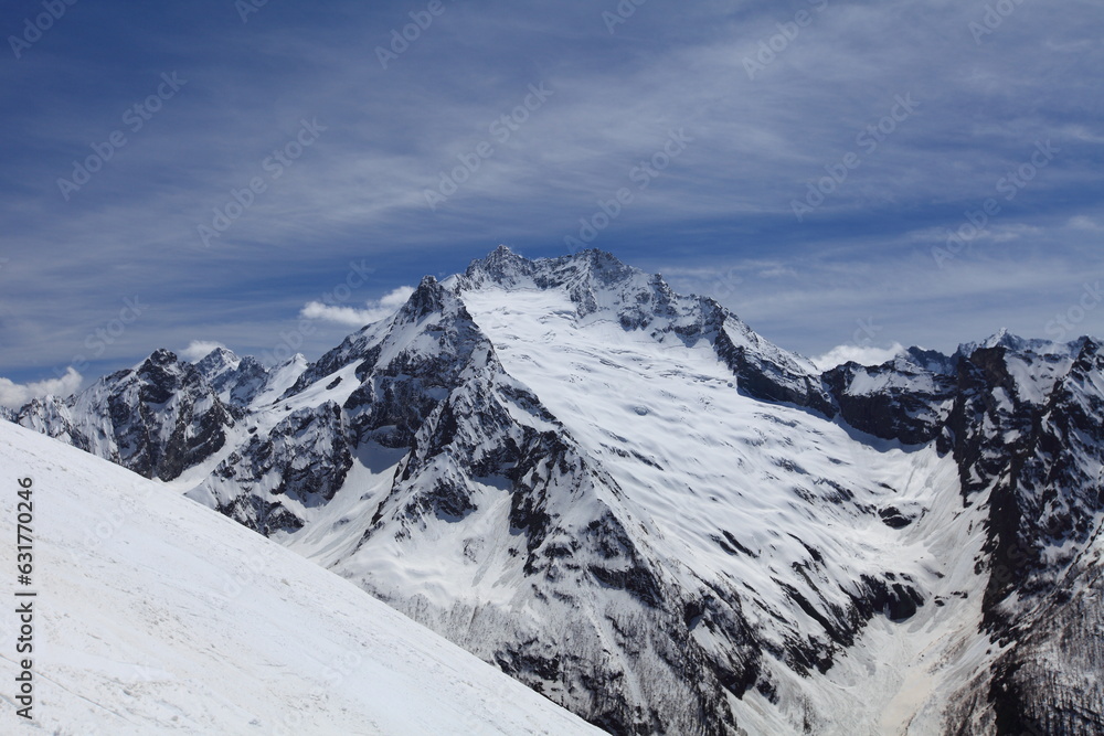 Mount Dombay in Teberda nature reserve, Caucasus Mountains, Russia