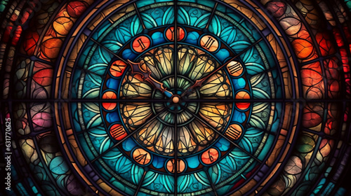 Astronomical clock close-up. Zodiac sign. 3d rendering. generative AI photo