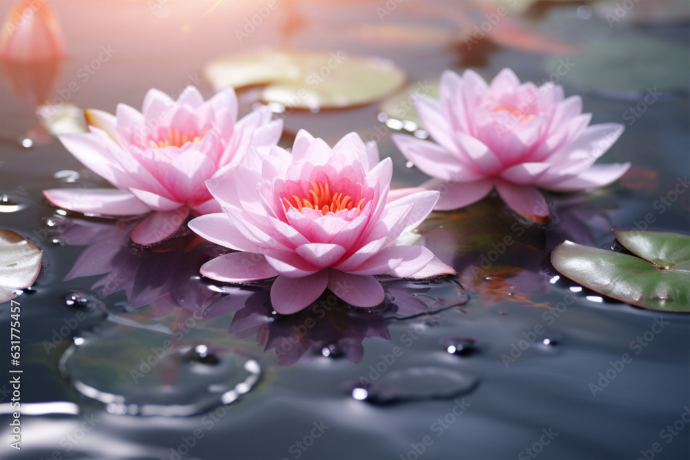 pink water lily