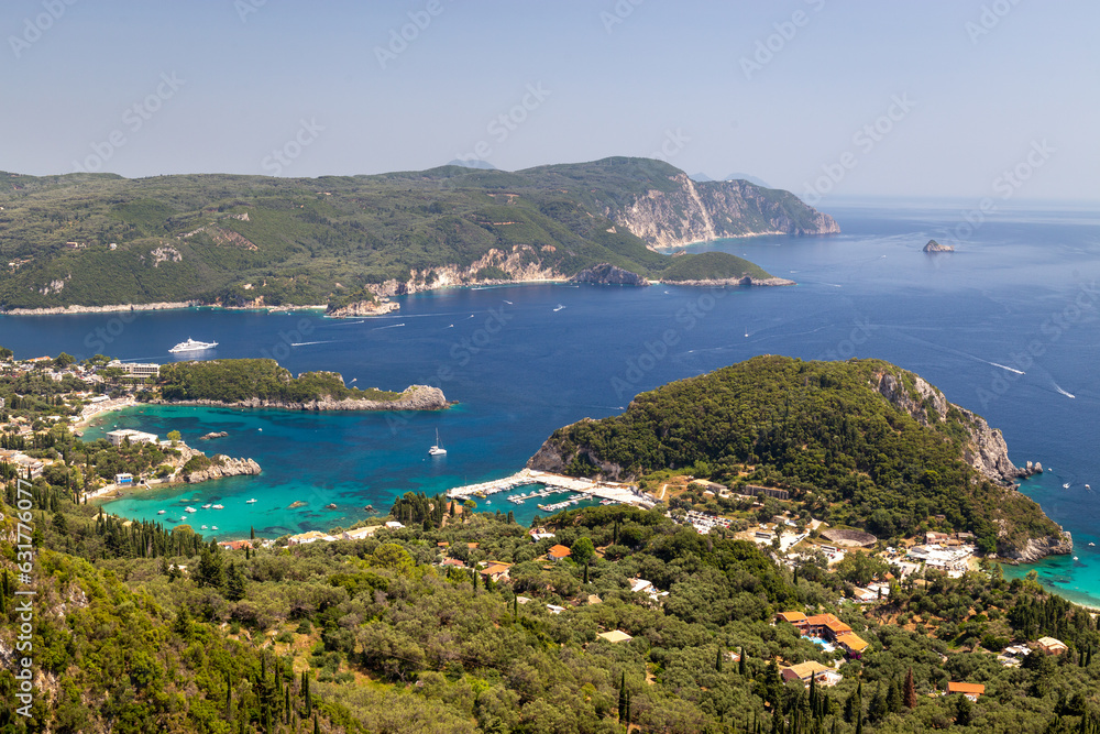 View of the coast of Palaiokastritsa Bay, Corfu, Greece