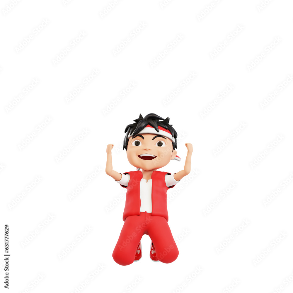 indonesia independence day character celebrating indonesia independence day character celebrating