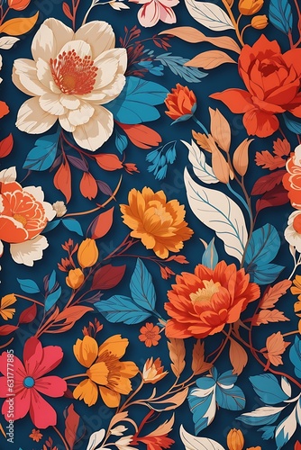 Vector illustration of a seamless floral pattern with cute birds in spring for Wedding, anniversary, birthday and party. Design for banner, poster, card, invitation and scrapbook